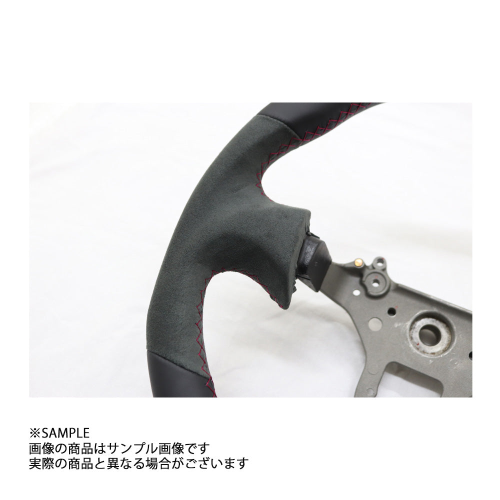 MINE'S レザー ステアリング 355mm D型 レッド ステッチ - BNR34 ##875111001