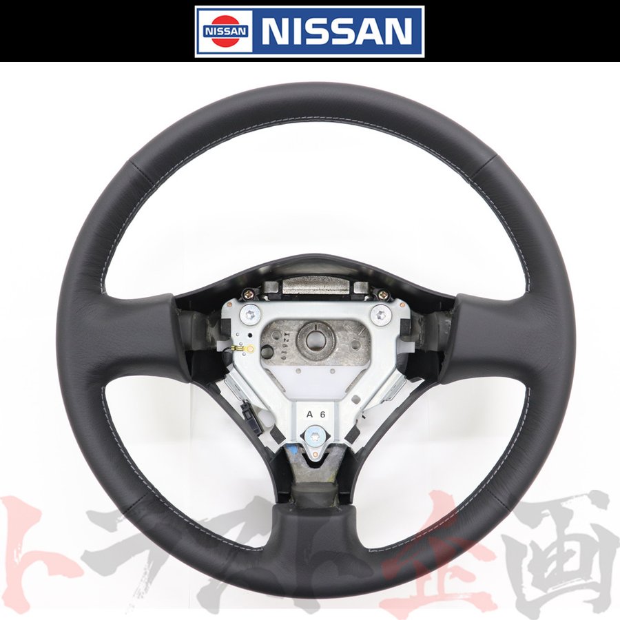 即納 日産 ステアリング ハンドル シルバーステッチ スカイライン GT-R BNR34 00/08- #663111647