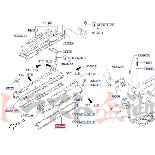 ◆ 即納 ヘッドカバー ガスケット エキゾースト側 RB26DETT BNR32 BCNR33 BNR34 #663121479