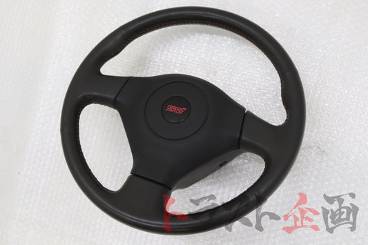 【中古】 純正 STI ステアリング インプレッサ F型 WRX GDB トラスト企画 U 80394212