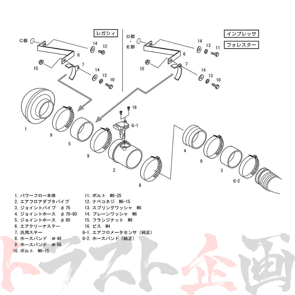 HKS エアクリ スーパー パワーフロー インプレッサ/ワゴン フォレスター レガシィB4/ツーリングワゴン #213121255 - トラスト企画