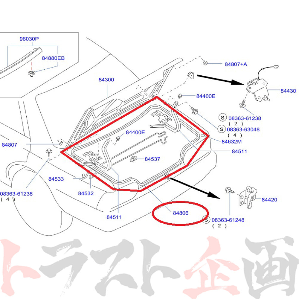 NISMO ヘリテージ ウェザーストリップ トランク スカイライン GT-R R32/BNR32 ##660102022 - トラスト企画