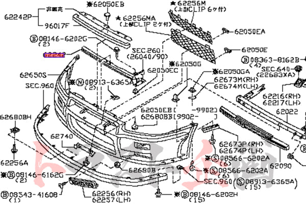 即納 フロントバンパー アッパー ブラケット スカイライン GT-R BNR34 #663101567