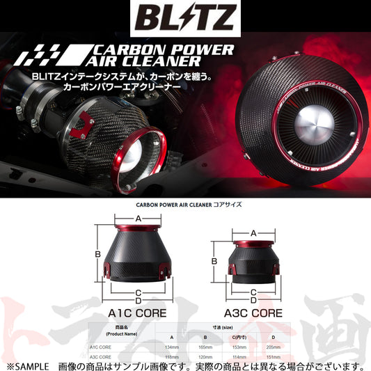BLITZ エアクリ カーボンパワーエアクリーナー スカイライン ECR33/ER34 ステージア WGNC34 ##765121822 - トラスト企画